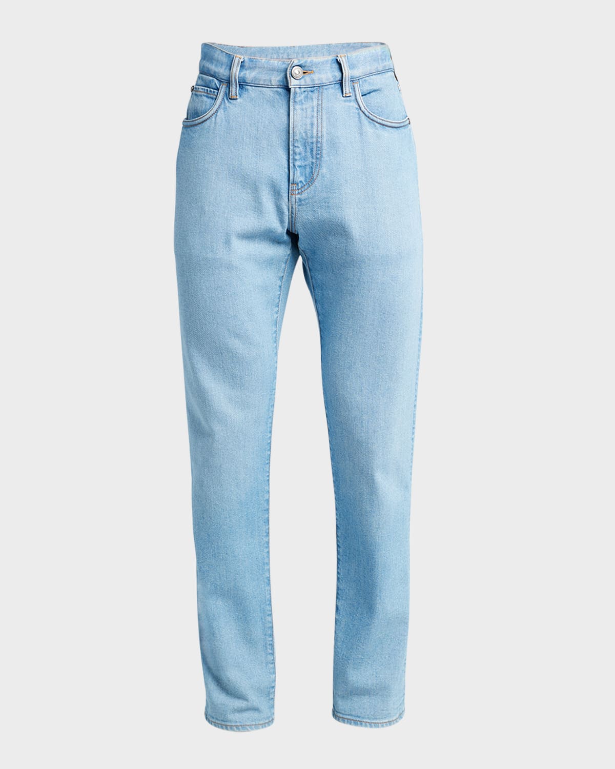 Loro Piana Men's Five-pocket Straight Leg Denim Jeans In Japanese Light Bl