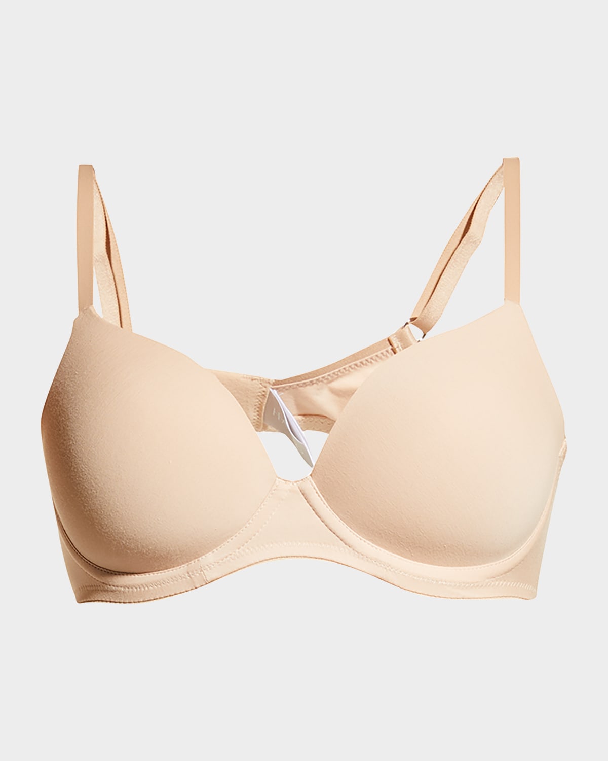 Shop Hanro Cotton Sensation T-shirt Bra In Beige