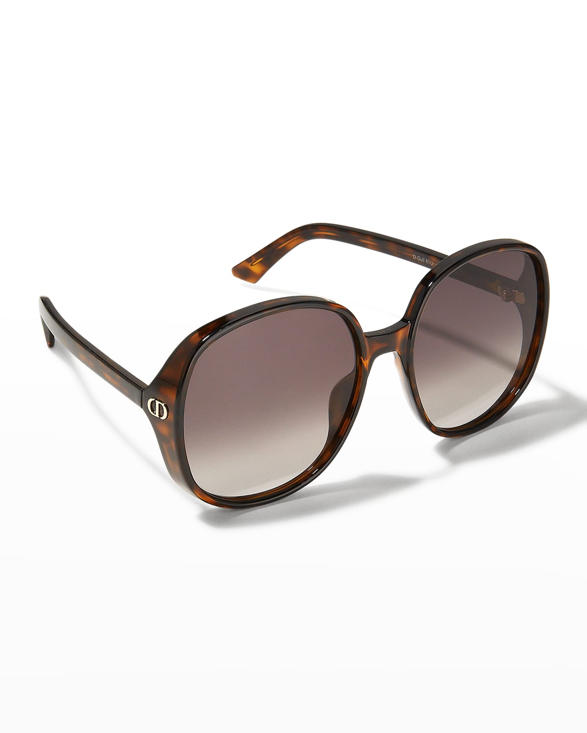 Dior Oversized Round Injection Plastic Sunglasses In Dark Havana / Gra