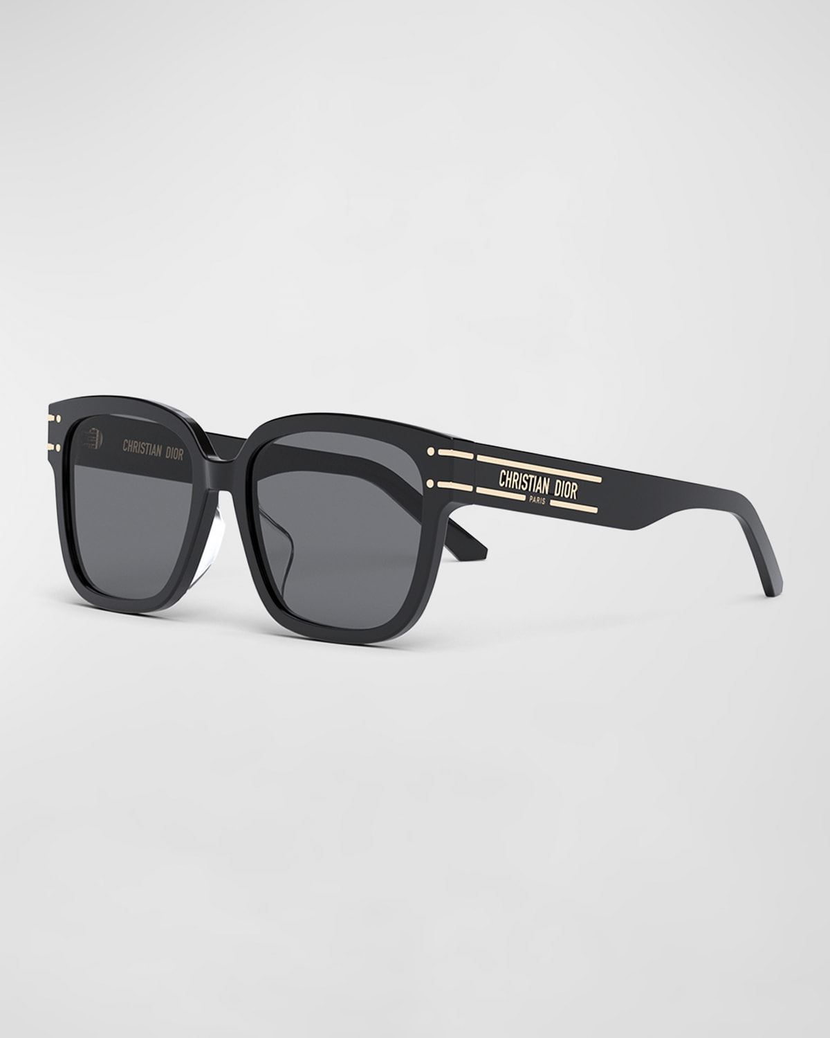 Dior Logo Square Acetate Sunglasses In Shiny Black / Sm