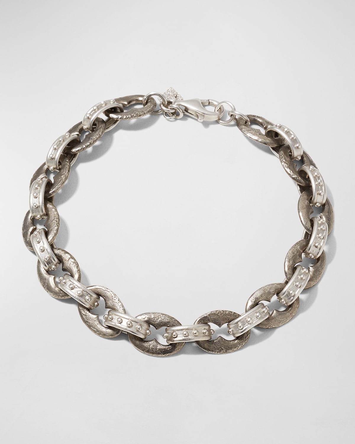 Men's Sterling Silver Textured Link Bracelet