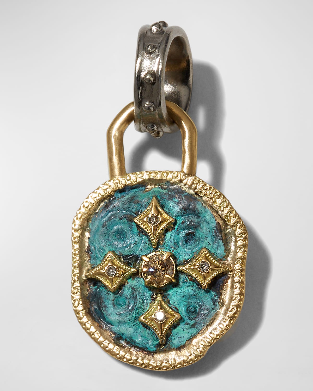 Armenta Men's Romero Artifact Cross Medallion Pendant In Two Tone
