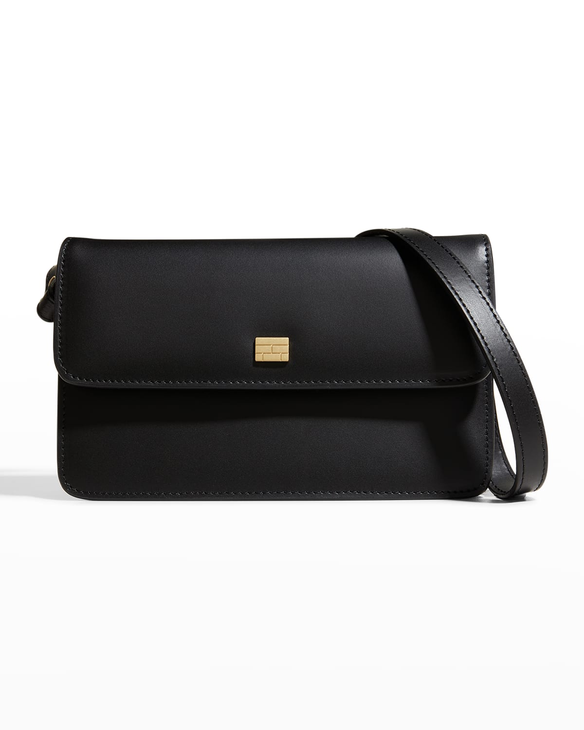 Frame Le Signature Compact Mini Crossbody Bag In Noir