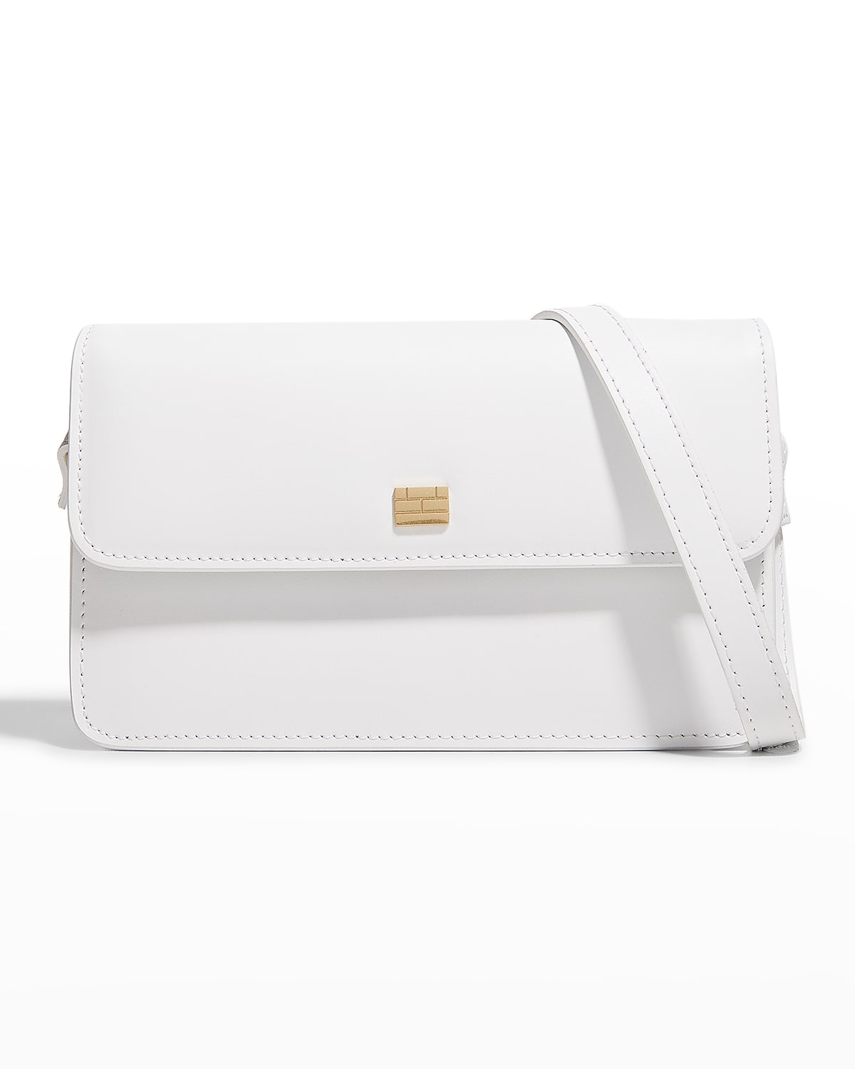 Frame Le Signature Mini Compact Crossbody Bag In Blanc