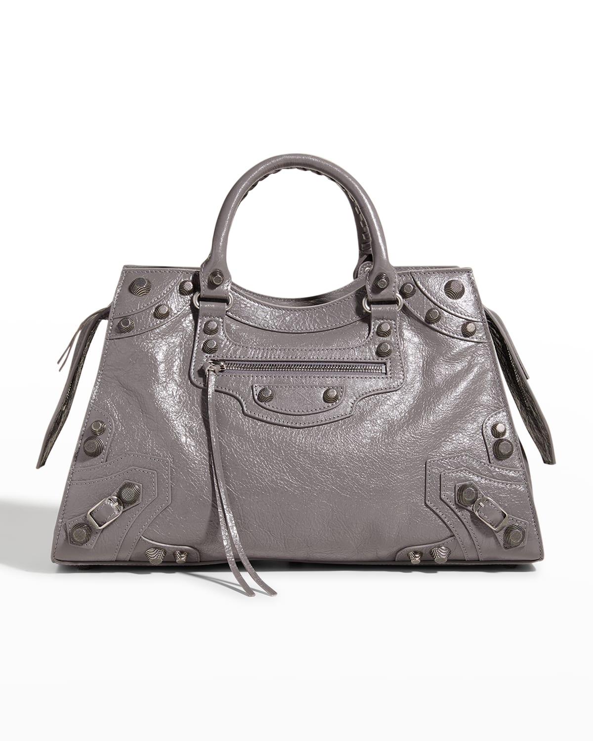 Balenciaga Neo Cagole City Lambskin Leather Tote Bag In Gray | ModeSens