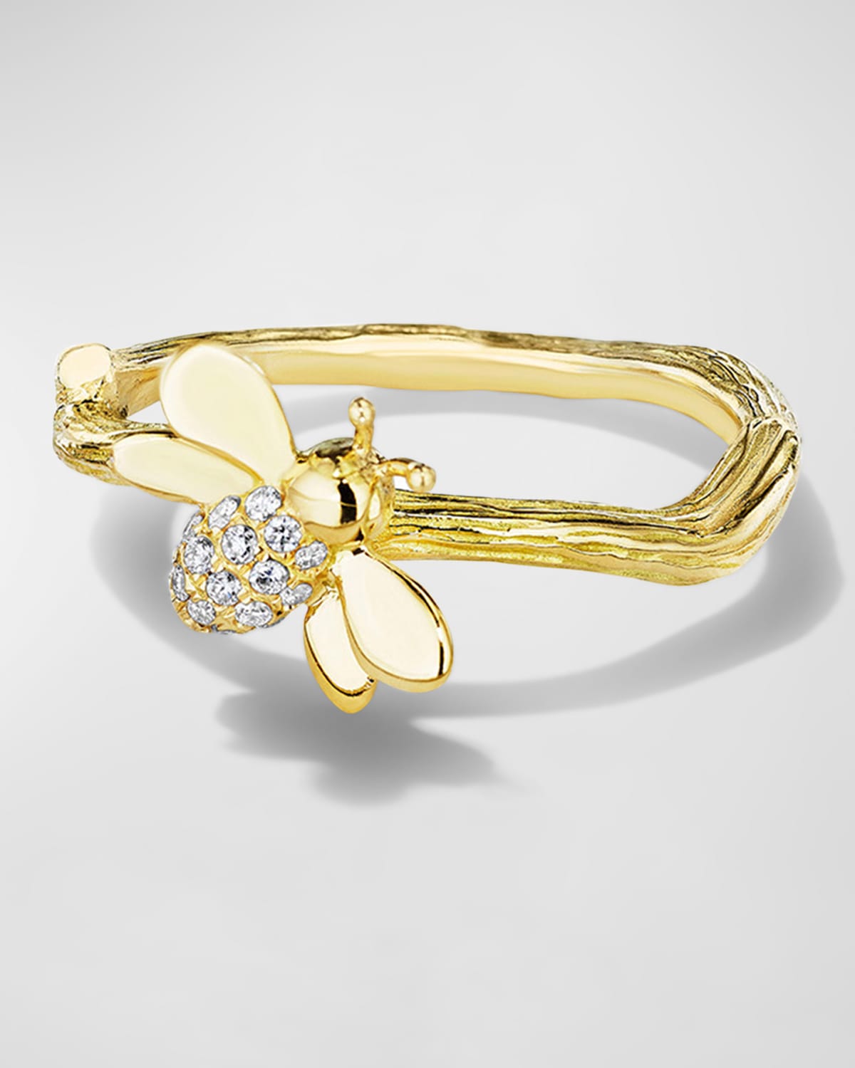 18K Yellow Gold Wonderland Bee Diamond Ring