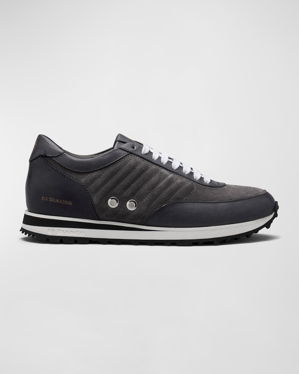 Di Bianco Men's Daytona Suede-leather Low-top Trainers In Fumo