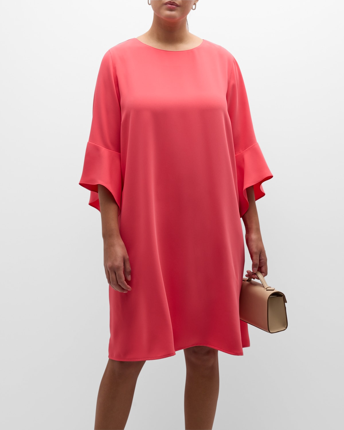 Plus Size Julia Ruffle-Sleeve Crepe Dress