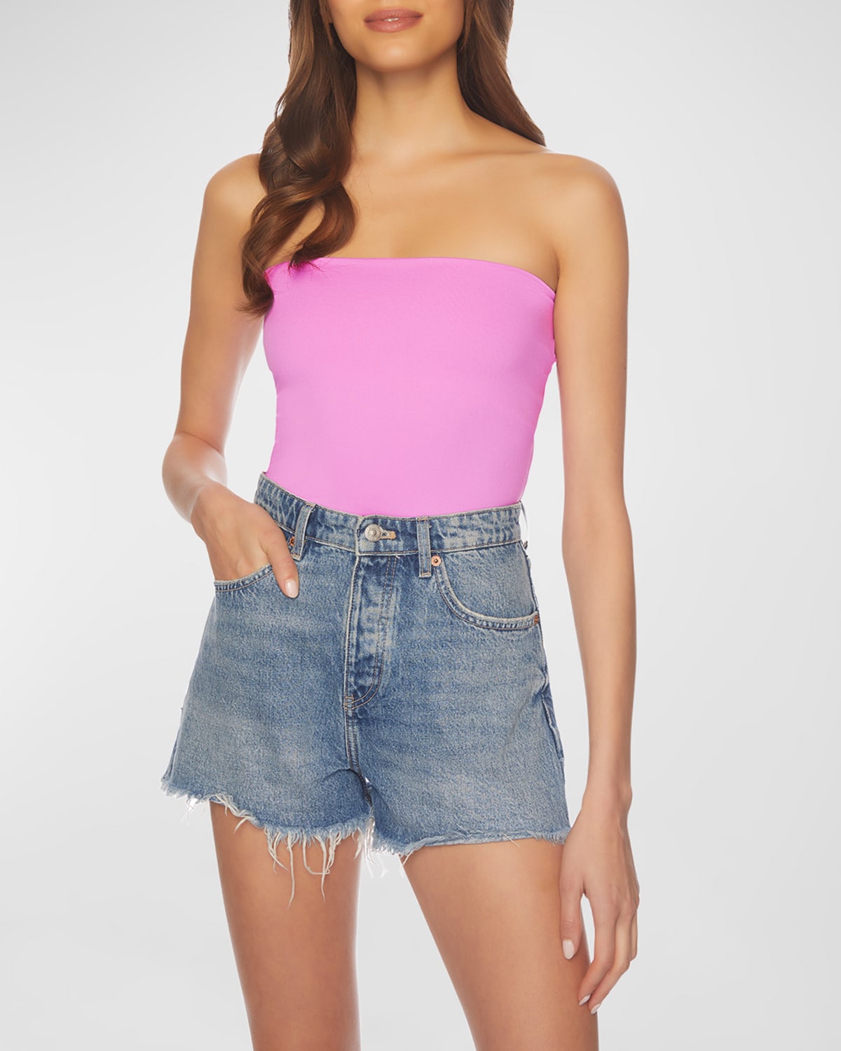 Susana Monaco Solid Tube Top In Fresh Water