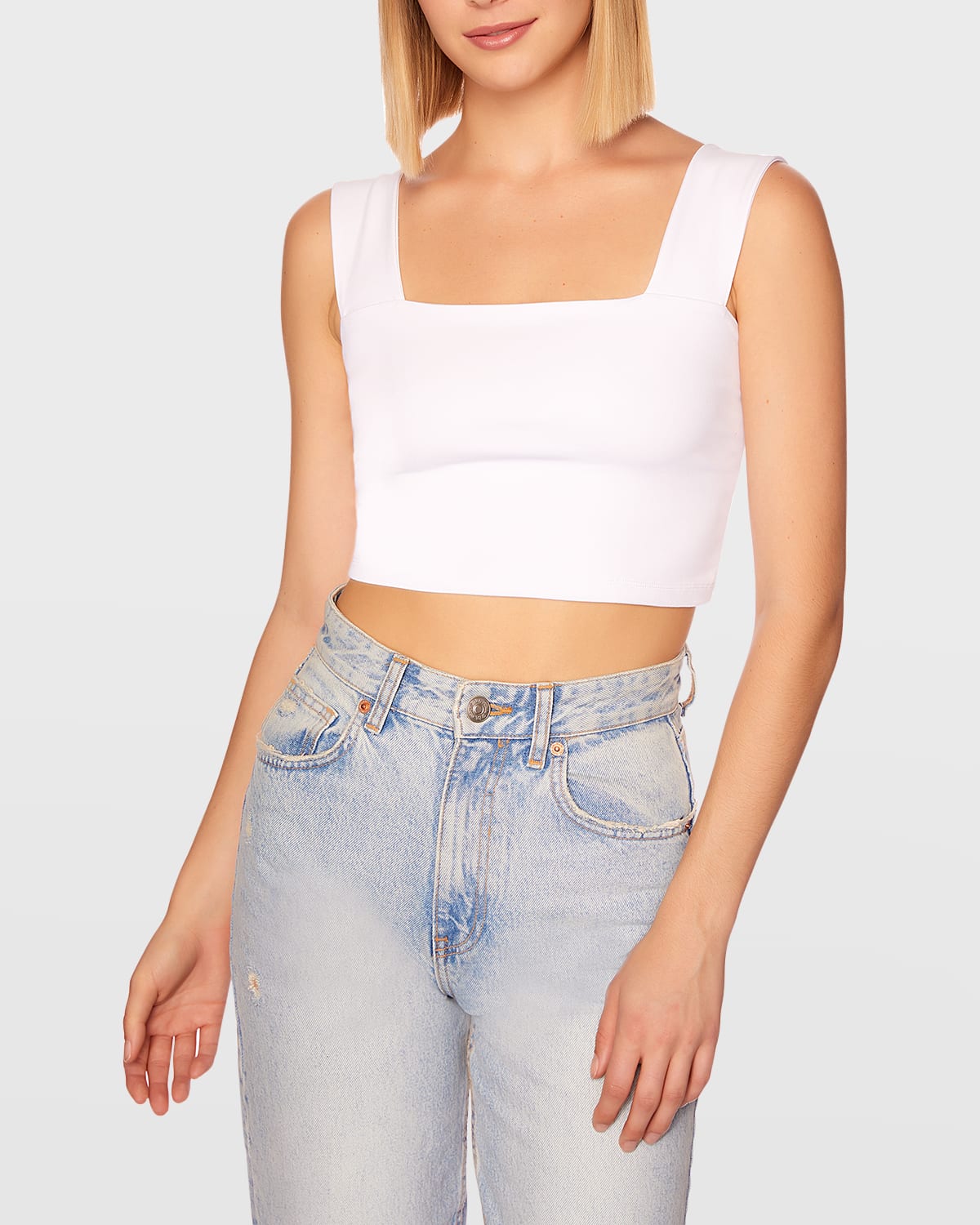 Susana Monaco Women's Essential Square-Neck Crop Top