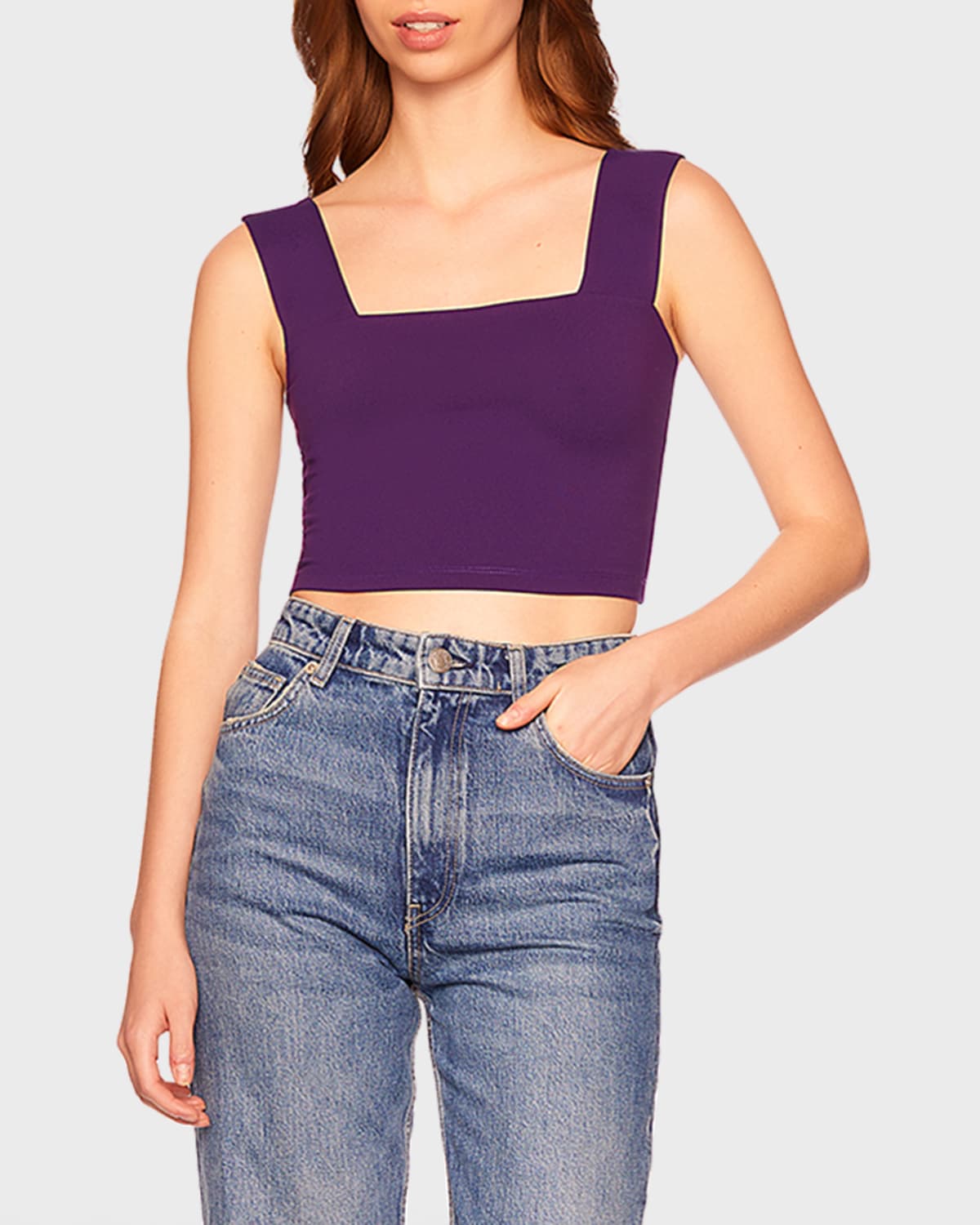 Susana Monaco Wide-strap Jersey Crop Top In Galaxy