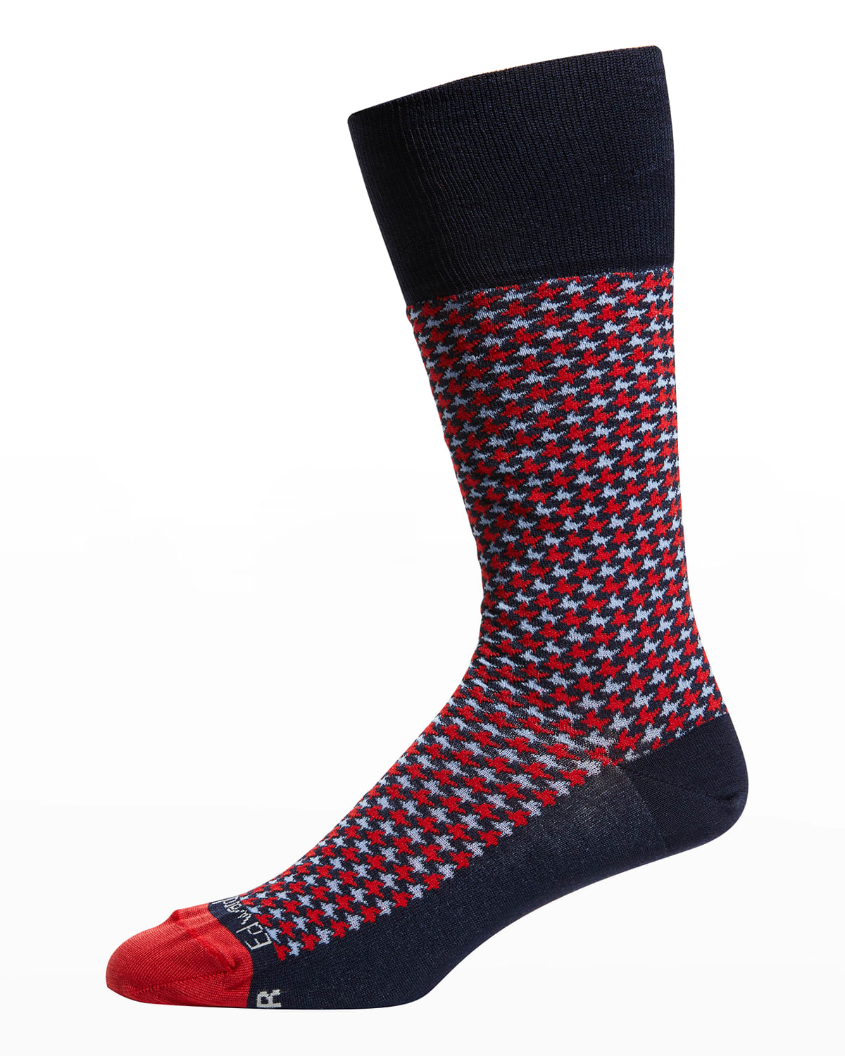 Edward Armah Men's Performance-Stretch Ribbed Houndstooth Crew Socks