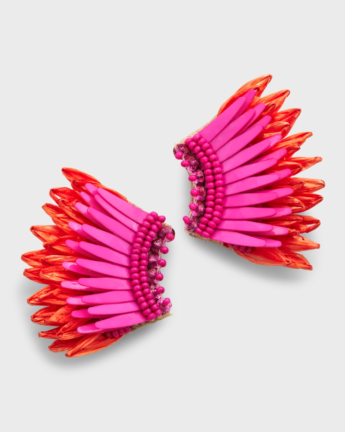 Mignonne Gavigan Mini Raffia Madeline White Earrings In Pink