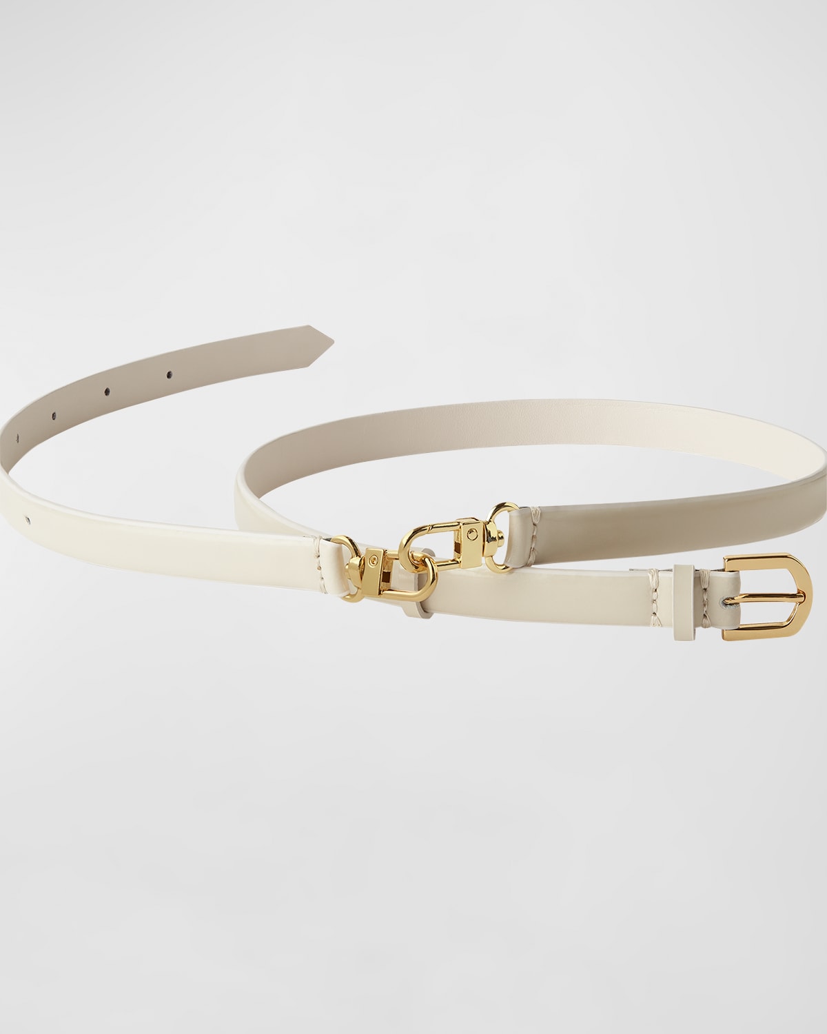 Totême Croc Embossed Leather Belt In Ivory 160