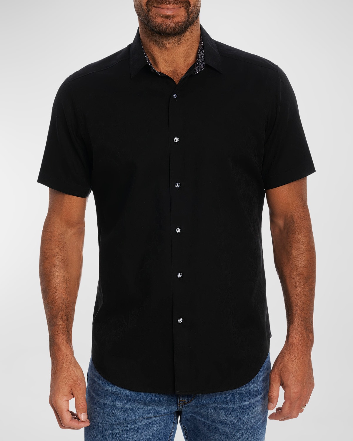 Shop Robert Graham Men's Highland Damask Sport Shirt In Black