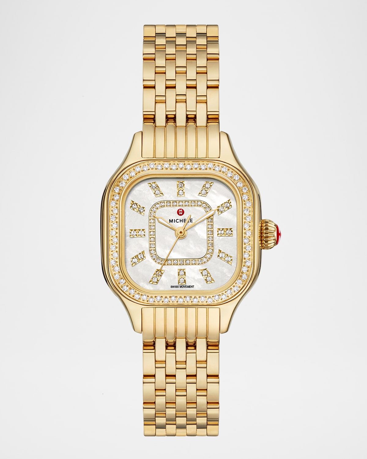 MICHELE Meggie Diamond Bezel and Mother-of-Pearl Watch, Gold-Tone