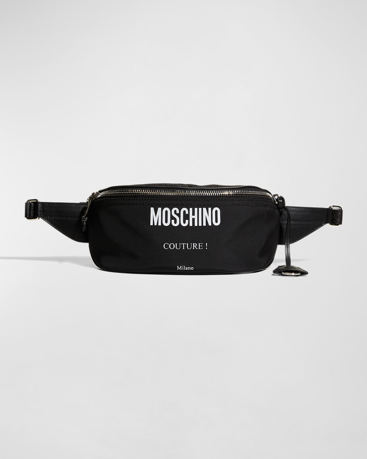 Moschino Men's  Couture Cordura Nylon Waist Bag In Black Multi