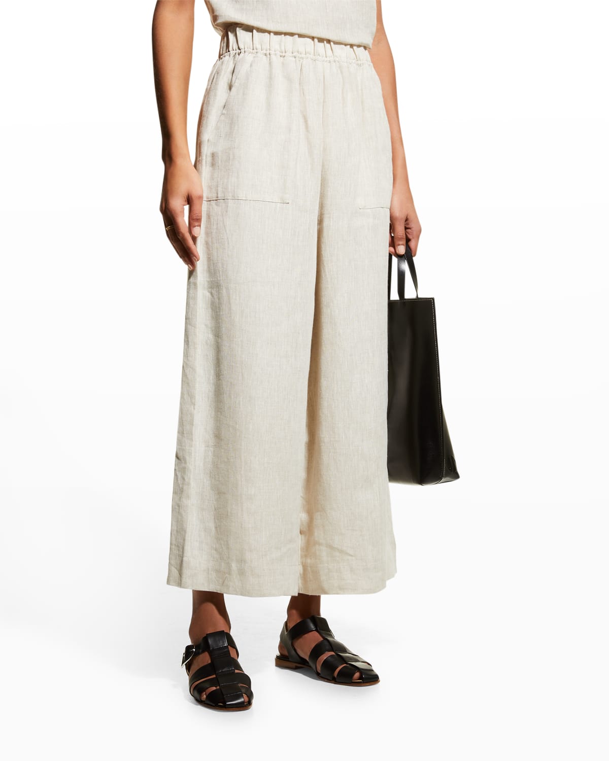LAUDE the Label Everyday High-Rise Cropped Linen Pant