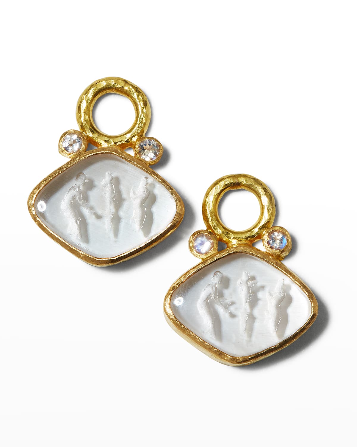 19K Light Aqua 'Rombo' Earring Pendants