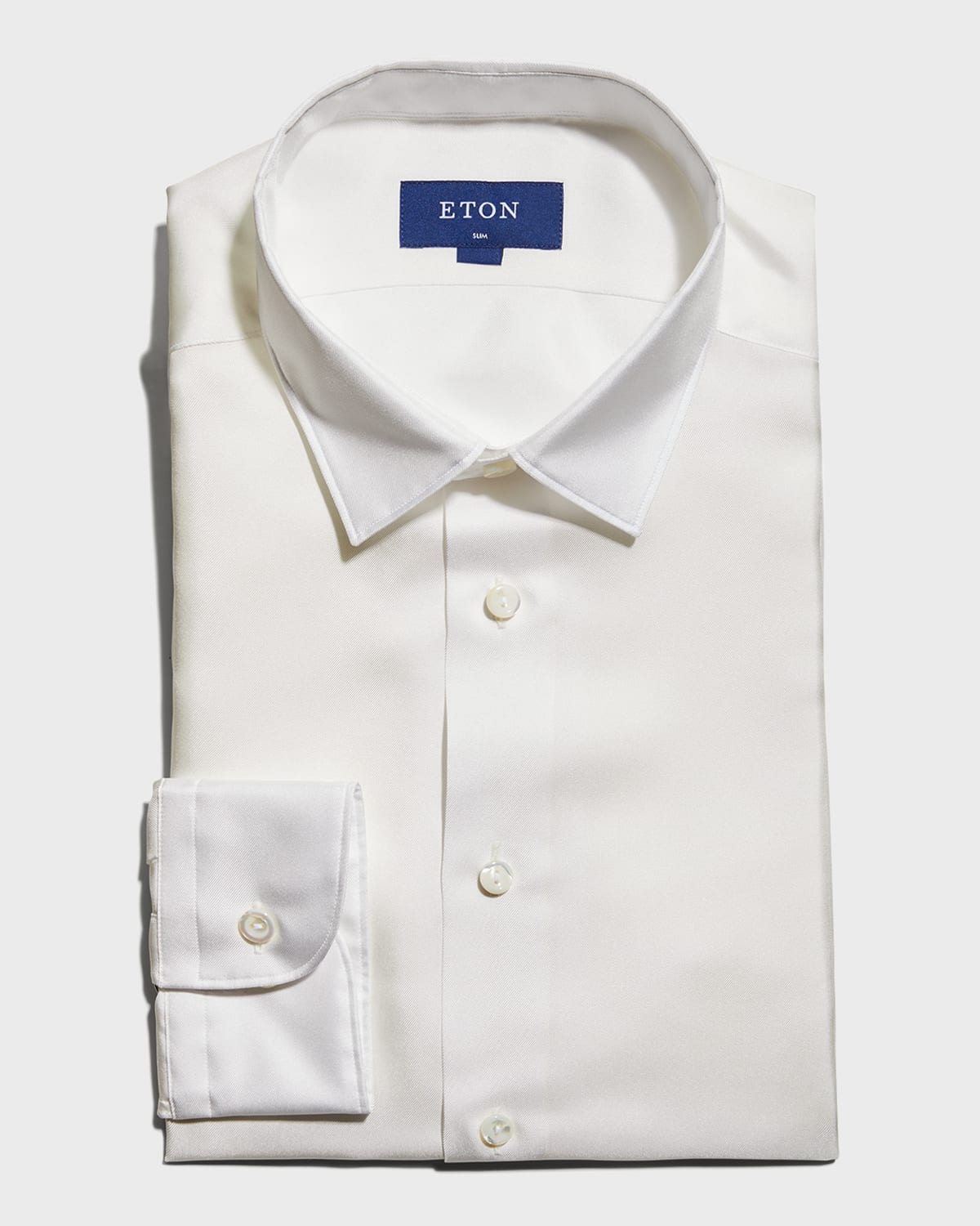 Shop Eton Men's Slim Fit Silk Shirt In White