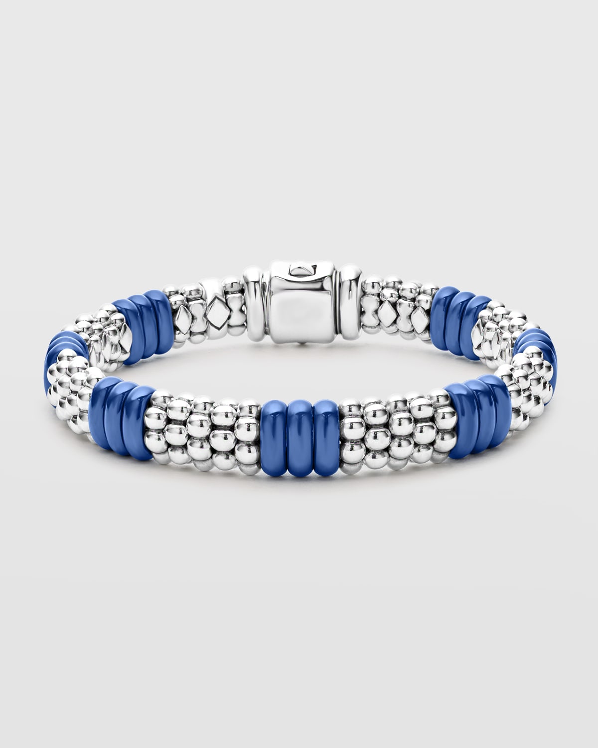 Blue Caviar Ultramarine Ceramic 7 by 3 Stations 9mm Rope Bracelet
