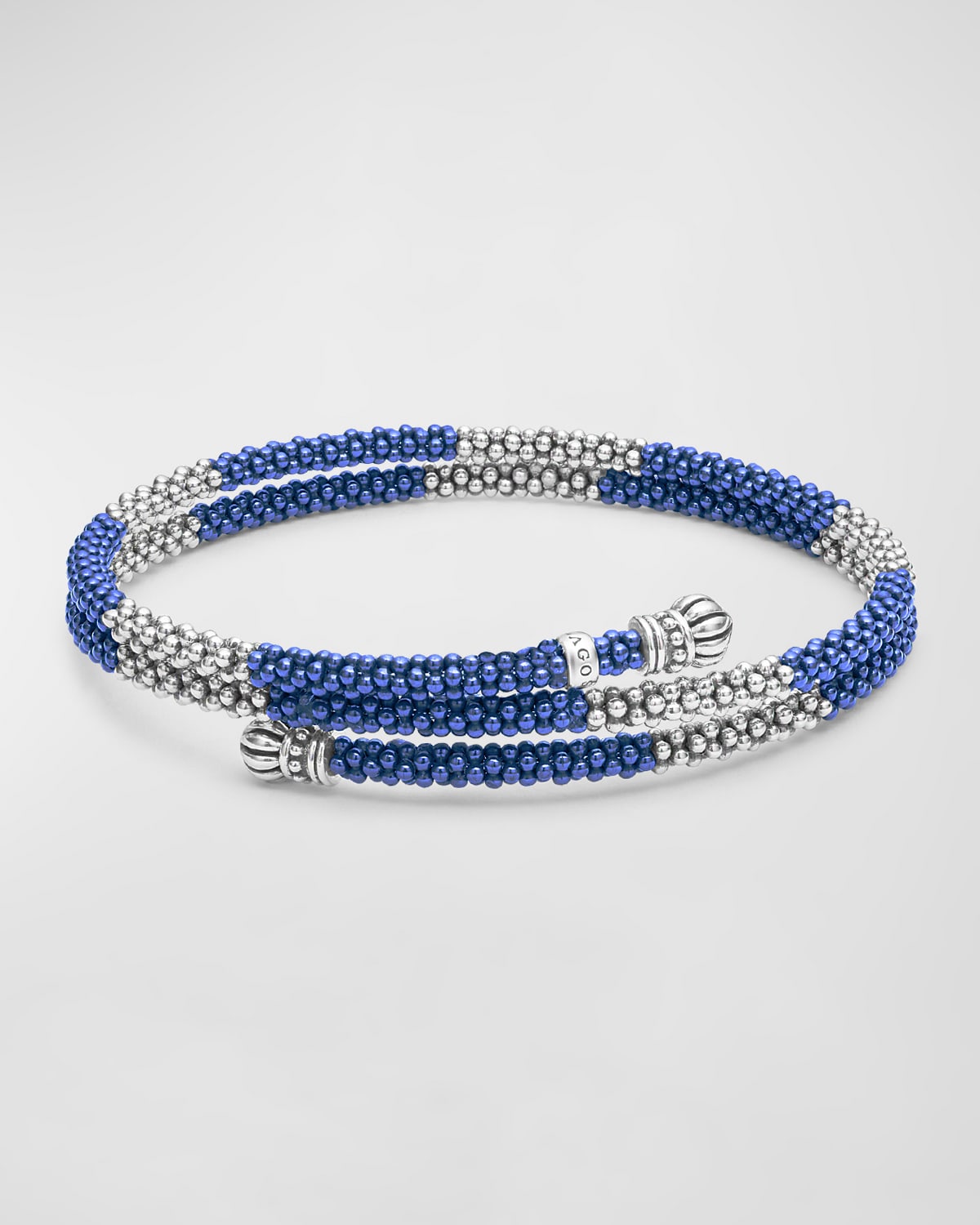 LAGOS STERLING SILVER BLUE CAVIAR ULTRAMARINE CERAMIC COIL BRACELET