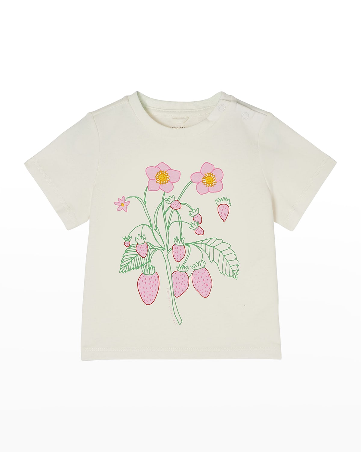 Girl's Strawberry Flower-Print Tee, Size 6M-24M