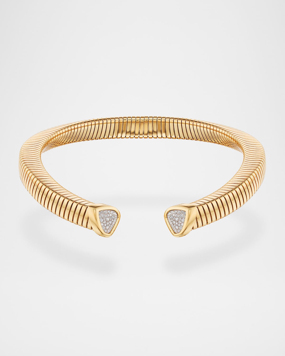 Trisola 18K Yellow Gold Diamond Pave Collar Necklace