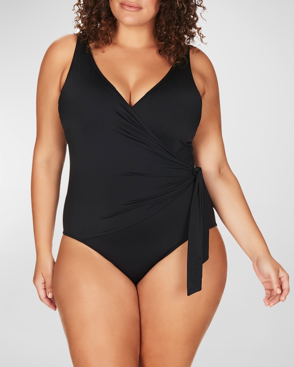 Shop Artesands Hayes Side-tie Underwire One-piece Swimsuit In Black