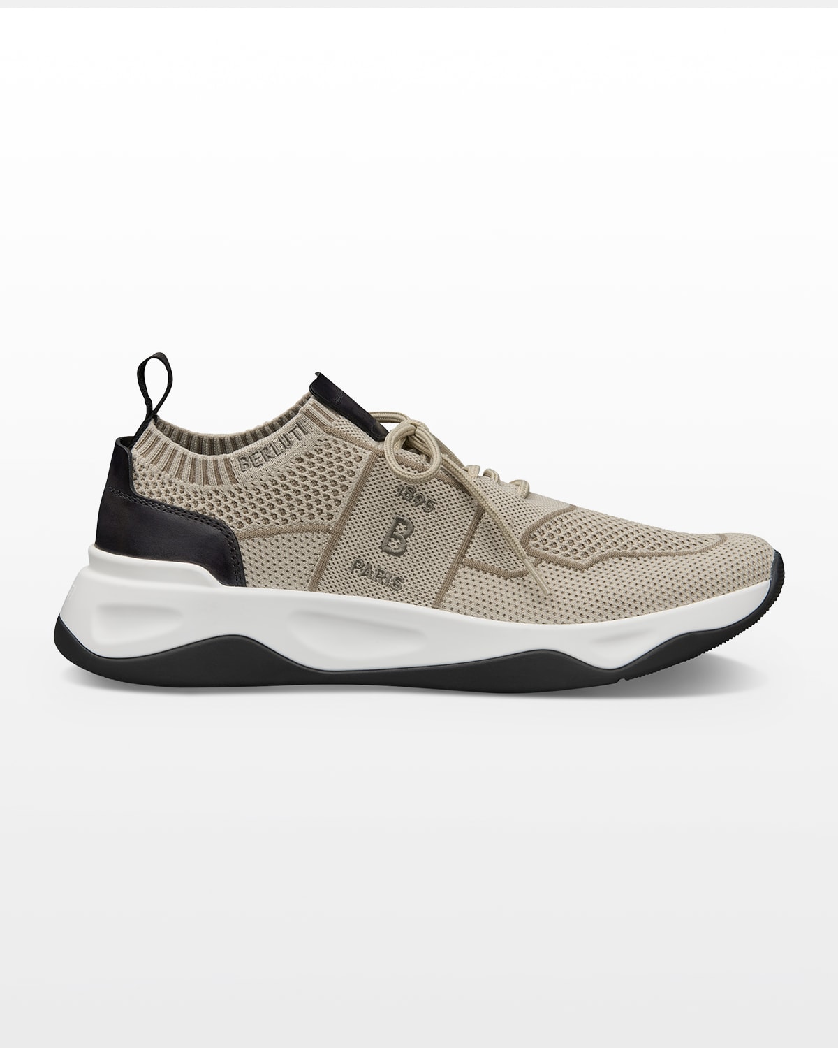 Berluti Mesh Sneakers Leather Inserts In Sand