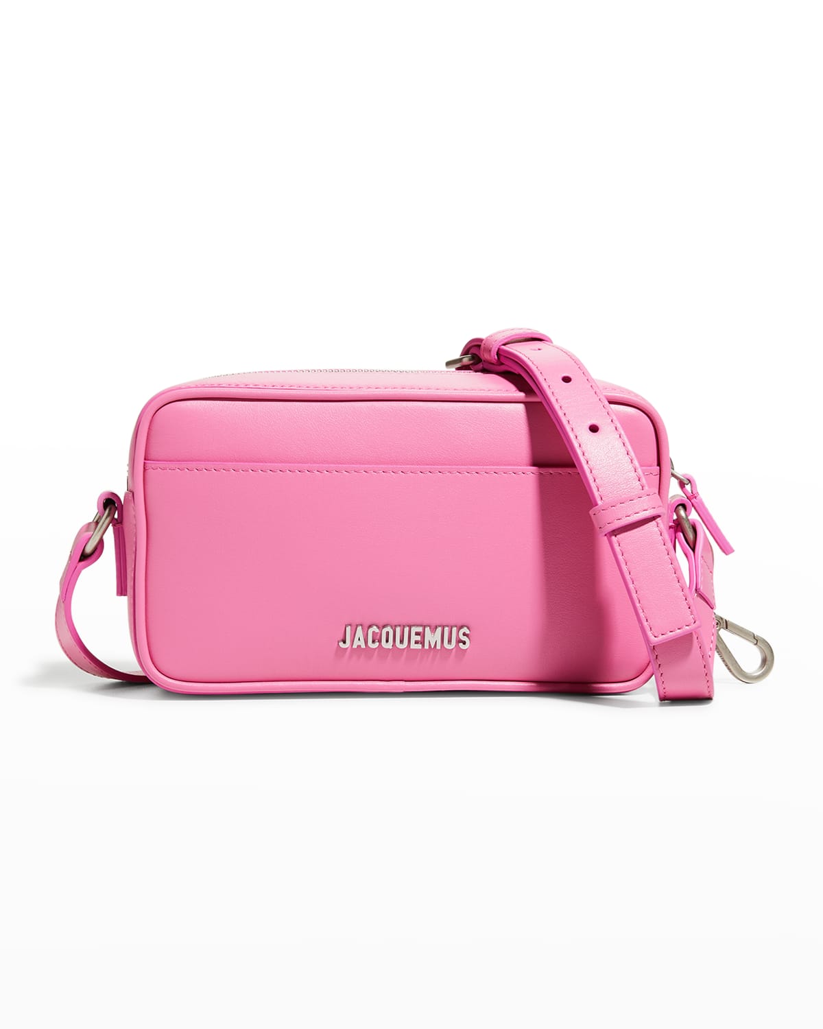 Jacquemus Le Baneto Zip Leather Crossbody Bag In Light Pink