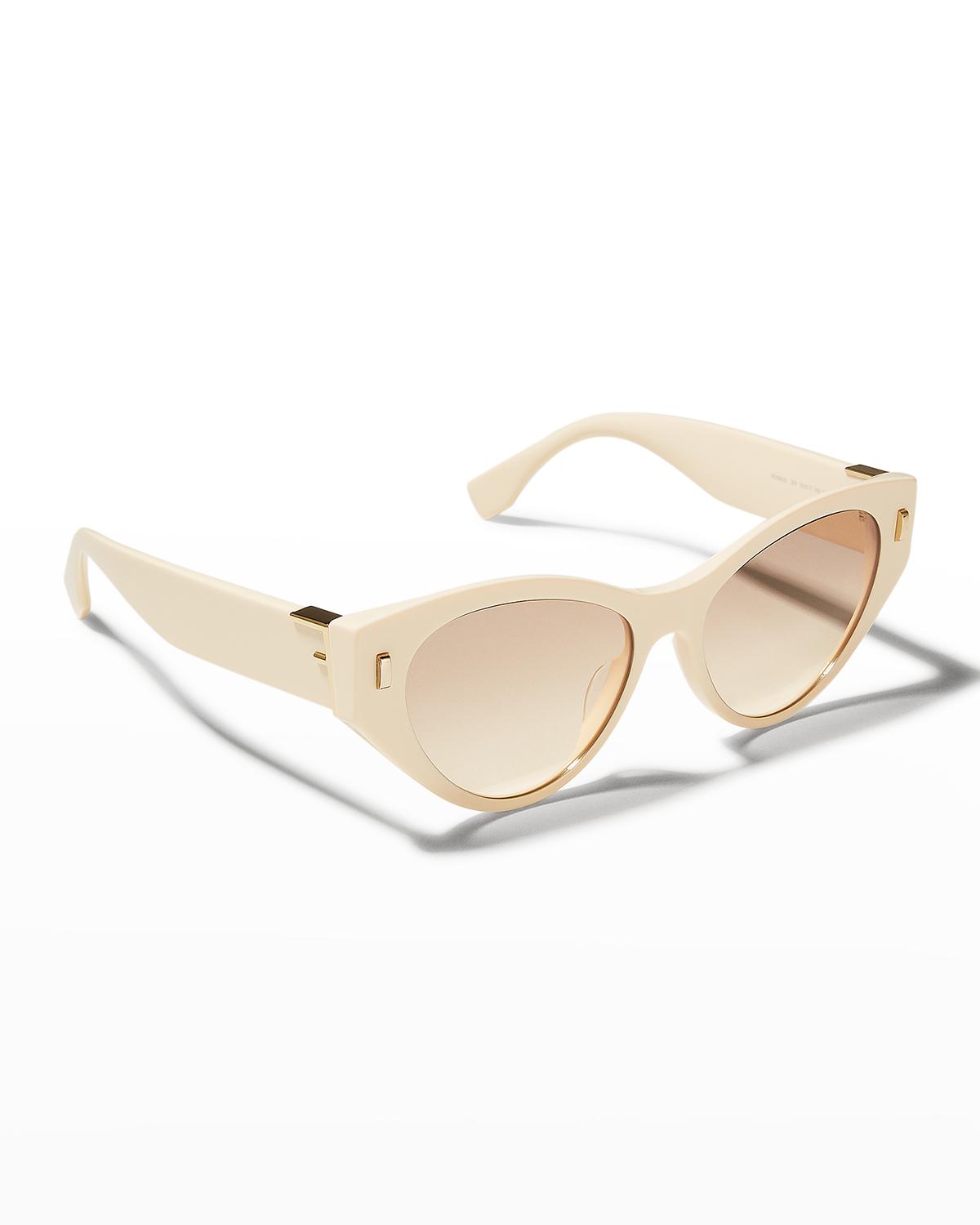Fendi Tortoiseshell Acetate Cat-eye Sunglasses In Ivory 