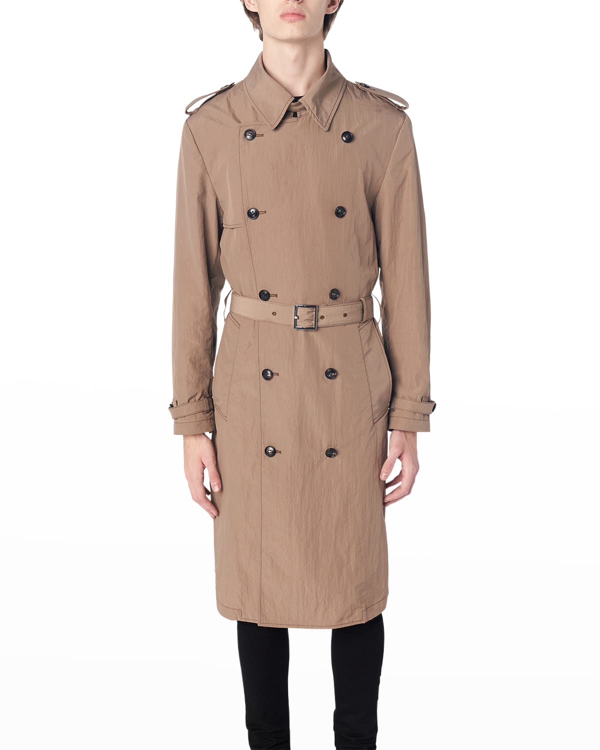 Men's Double-Breasted Trench Coat
