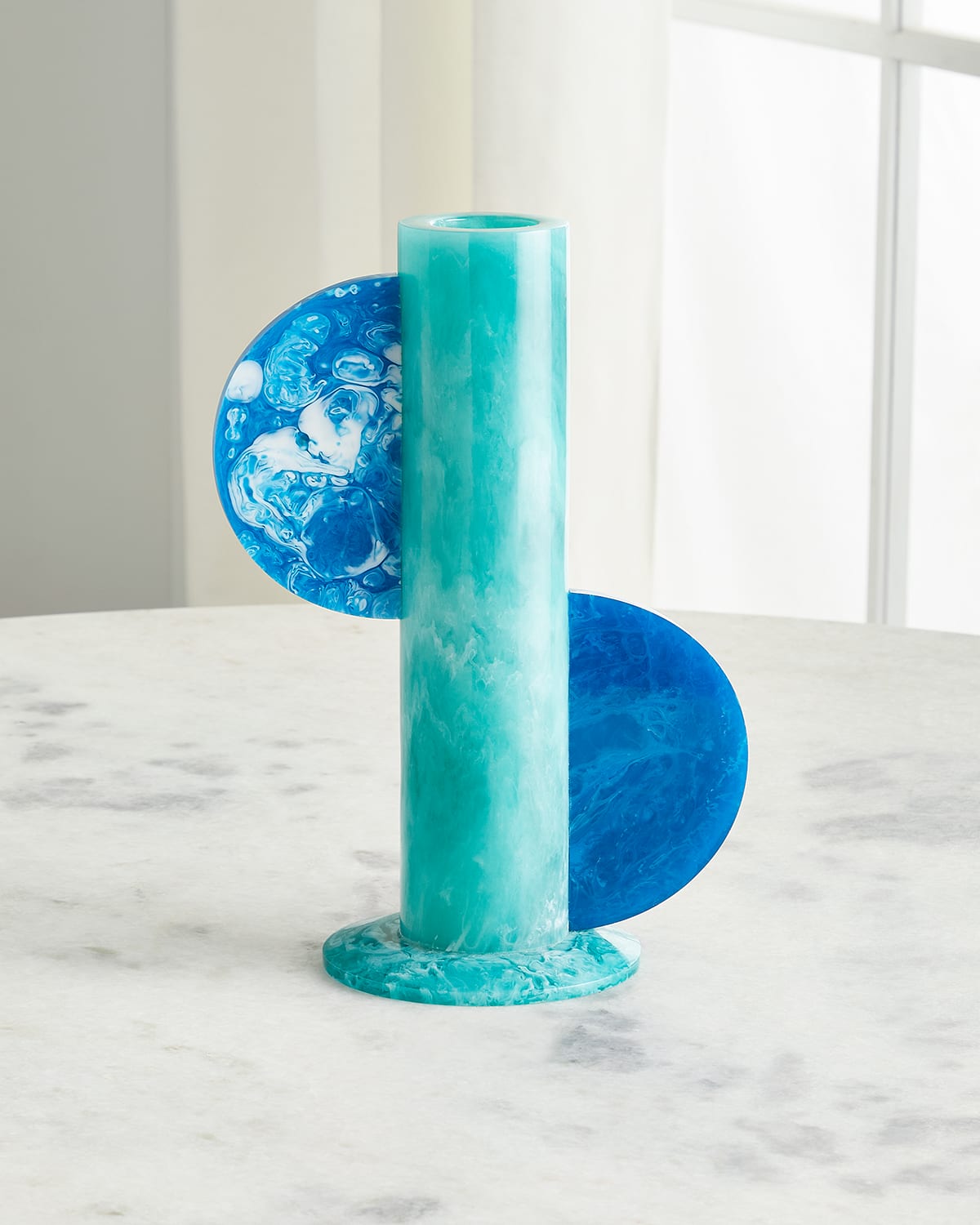 Shop Jonathan Adler Mustique Cylinder Vase In Blue