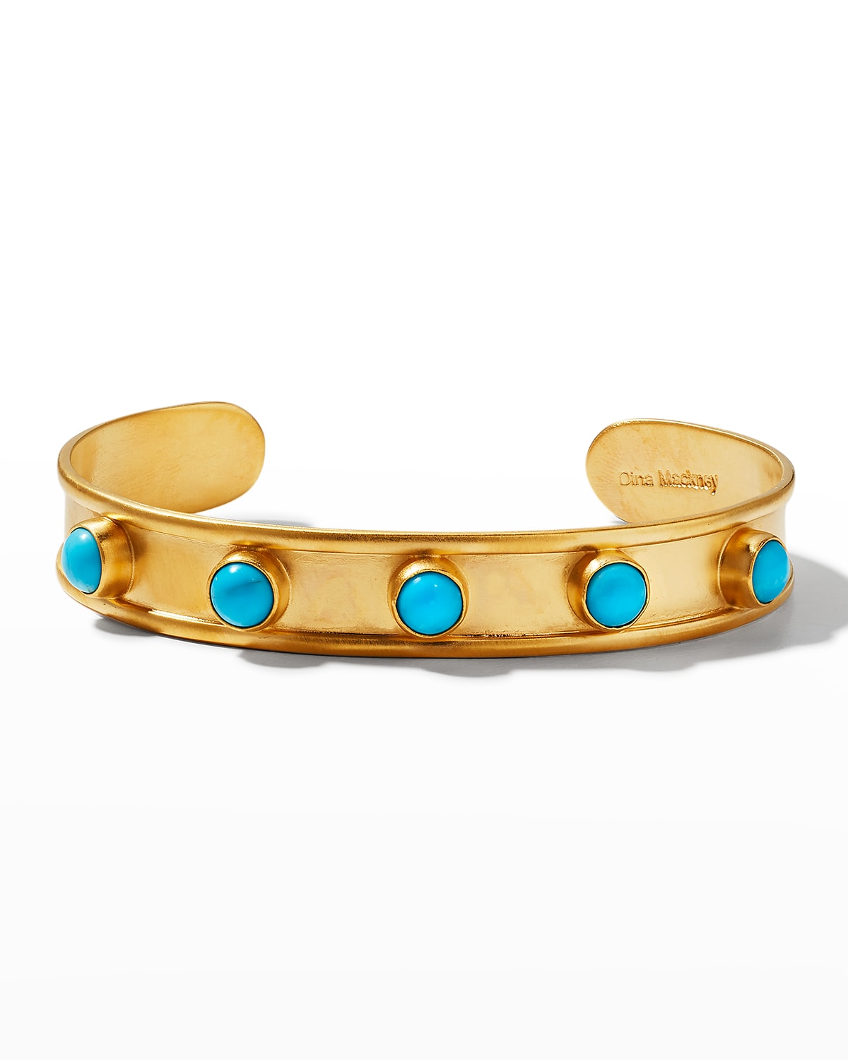 Dina Mackney Mini Turquoise Cuff In Gold