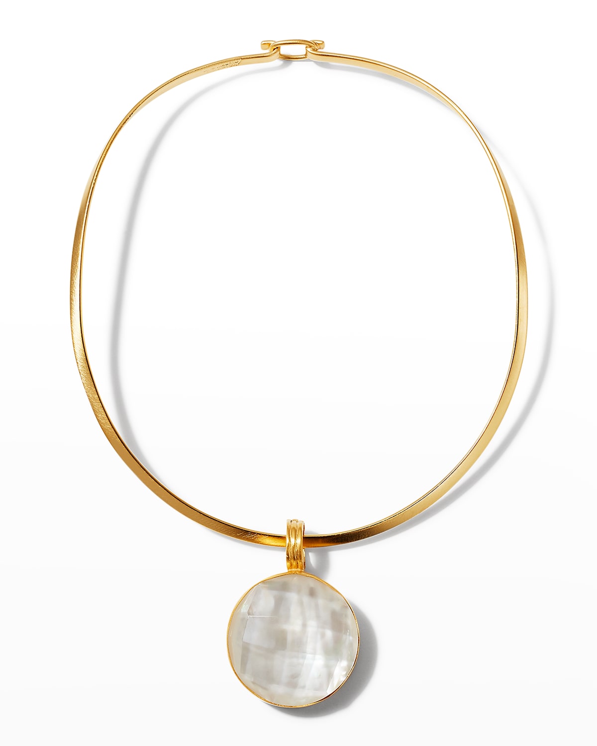 Dina Mackney Mother-of-pearl On Collar Necklace In Gold