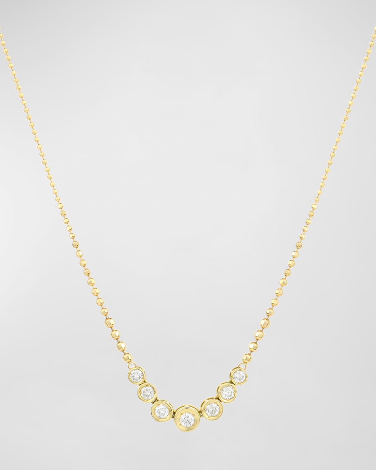 18k Yellow Gold Bezel Diamond Necklace
