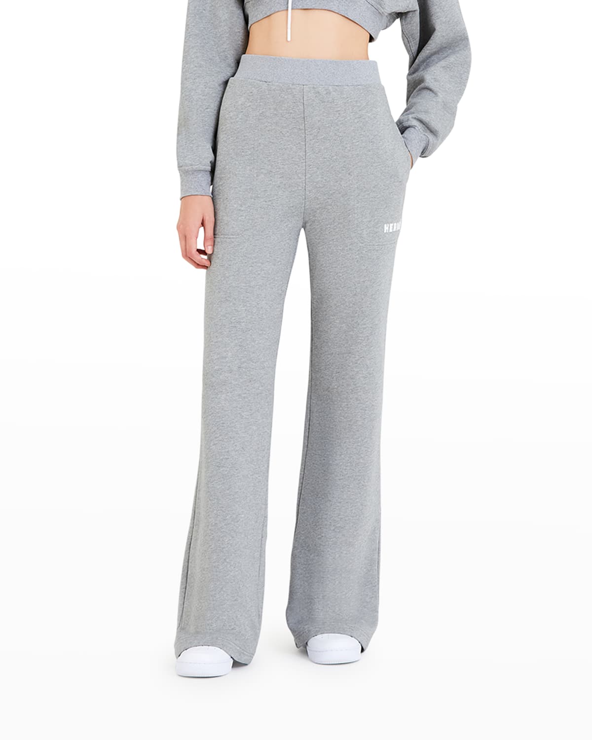 Herve By Herve Leger French Terry Flared Sweatpants