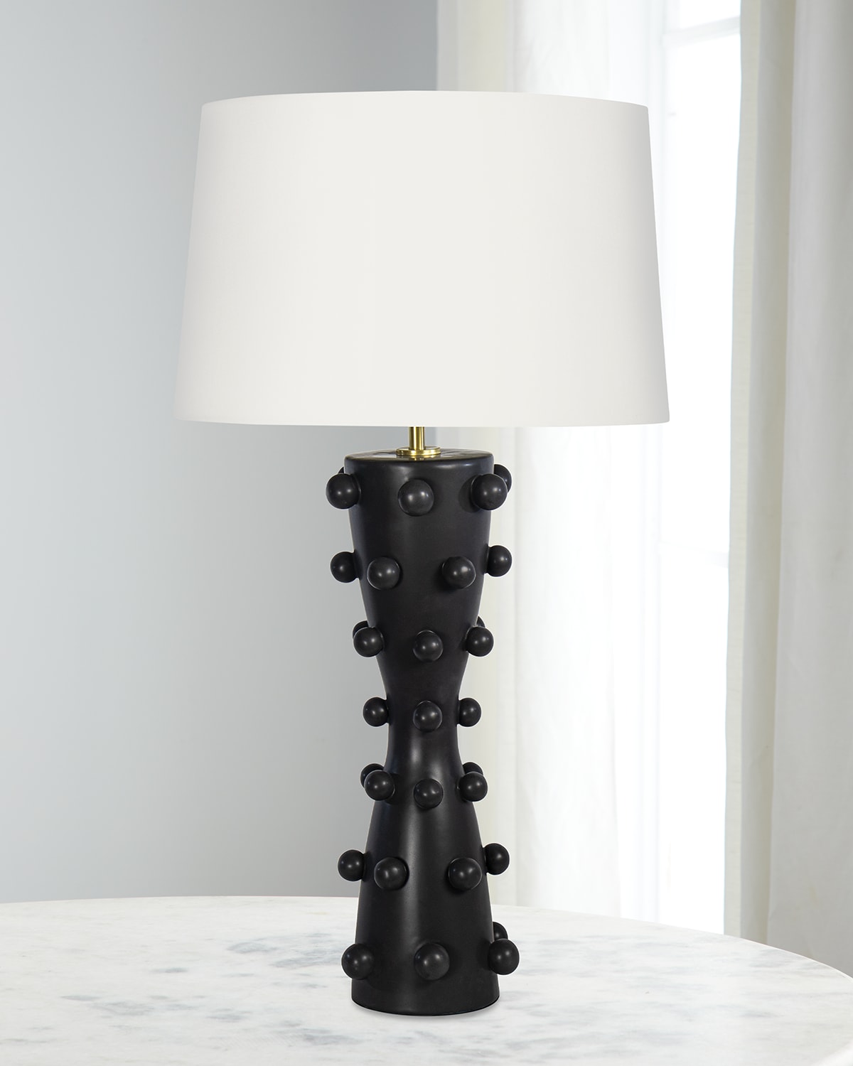 Shop Regina Andrew Pompom Ceramic Table Lamp In Black