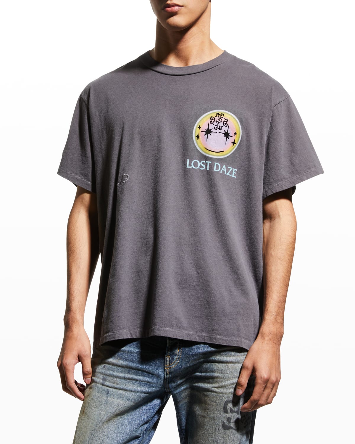 Lost Daze Men's Small Smiley Logo T-Shirt
