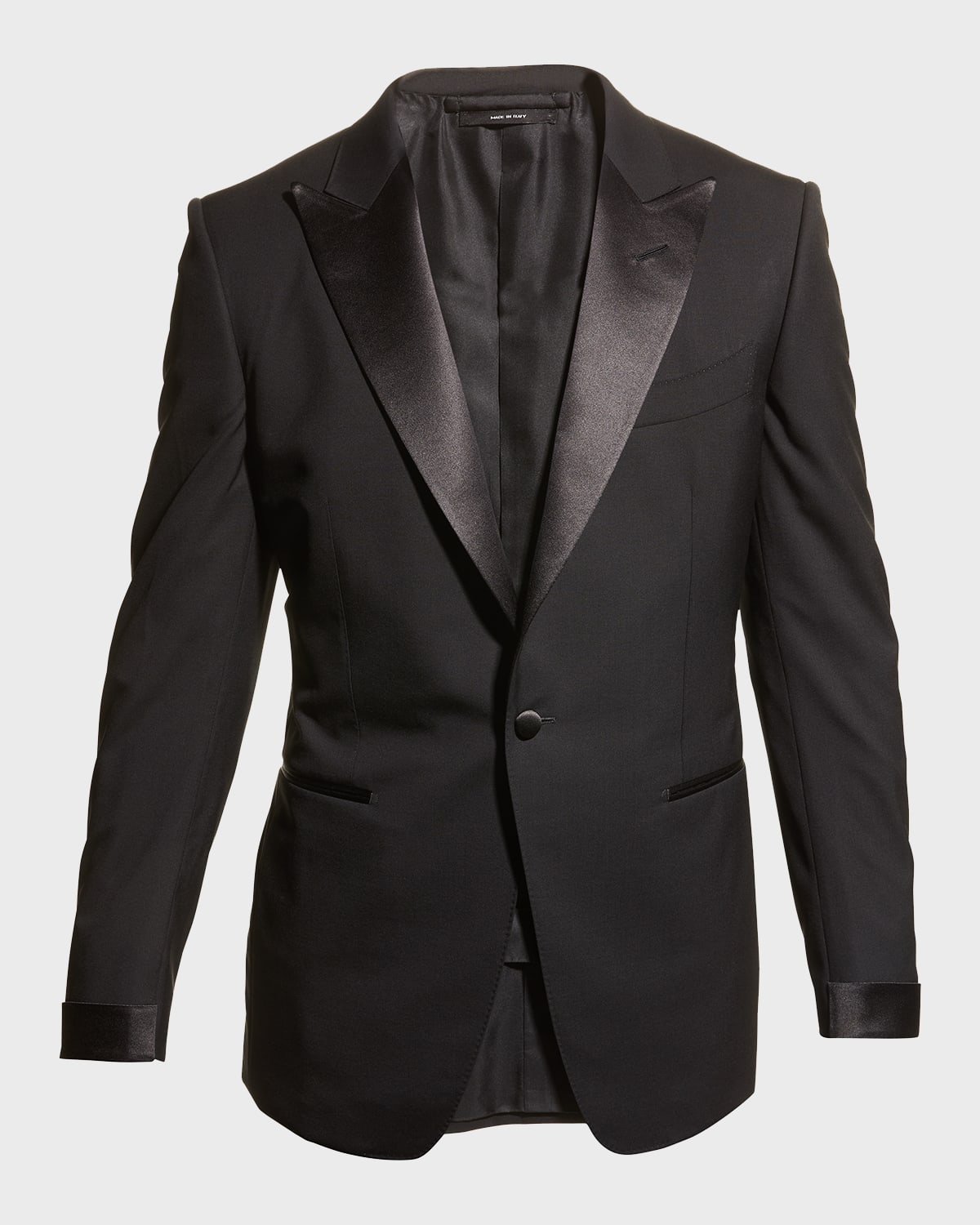 Men's Solid Wool Peak Tuxedo
