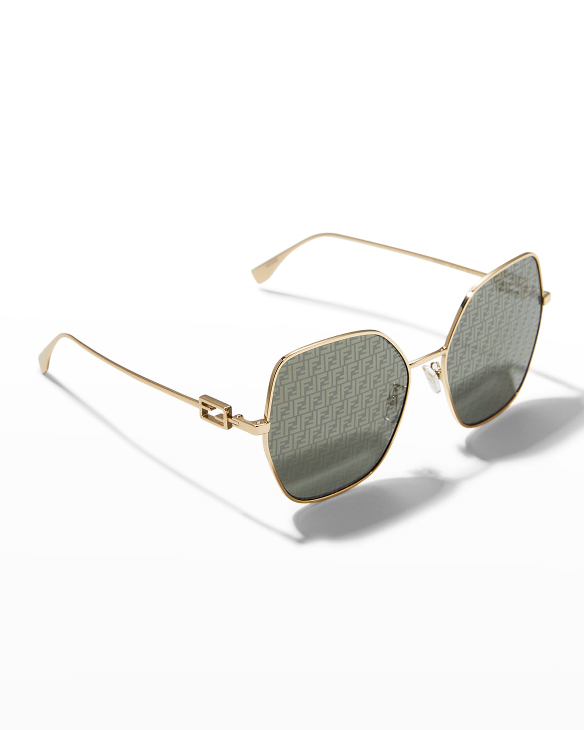 Fendi Ff Metal Butterfly Sunglasses In Shiny Gold Dh