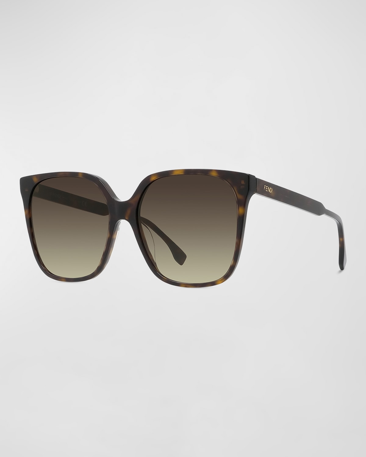 Fendi Square Acetate Sunglasses In Dark Havana / Gr