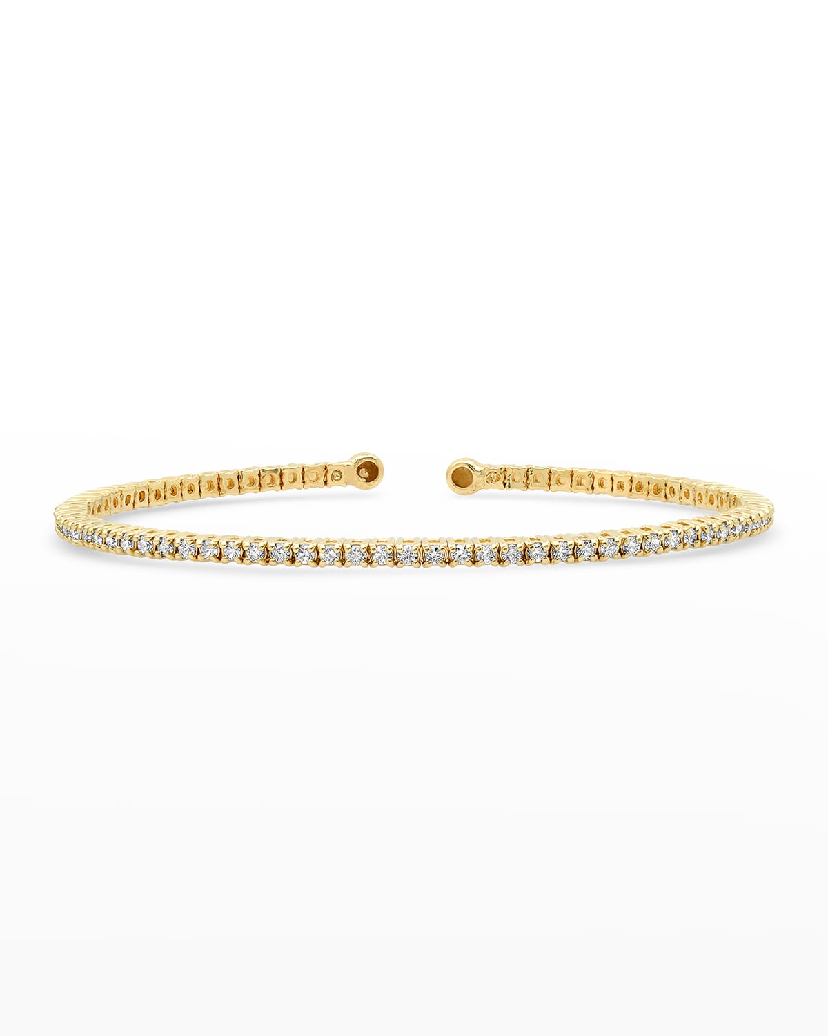 Jennifer Meyer Yellow Gold Small 4-prong Diamond Cuff Bracelet