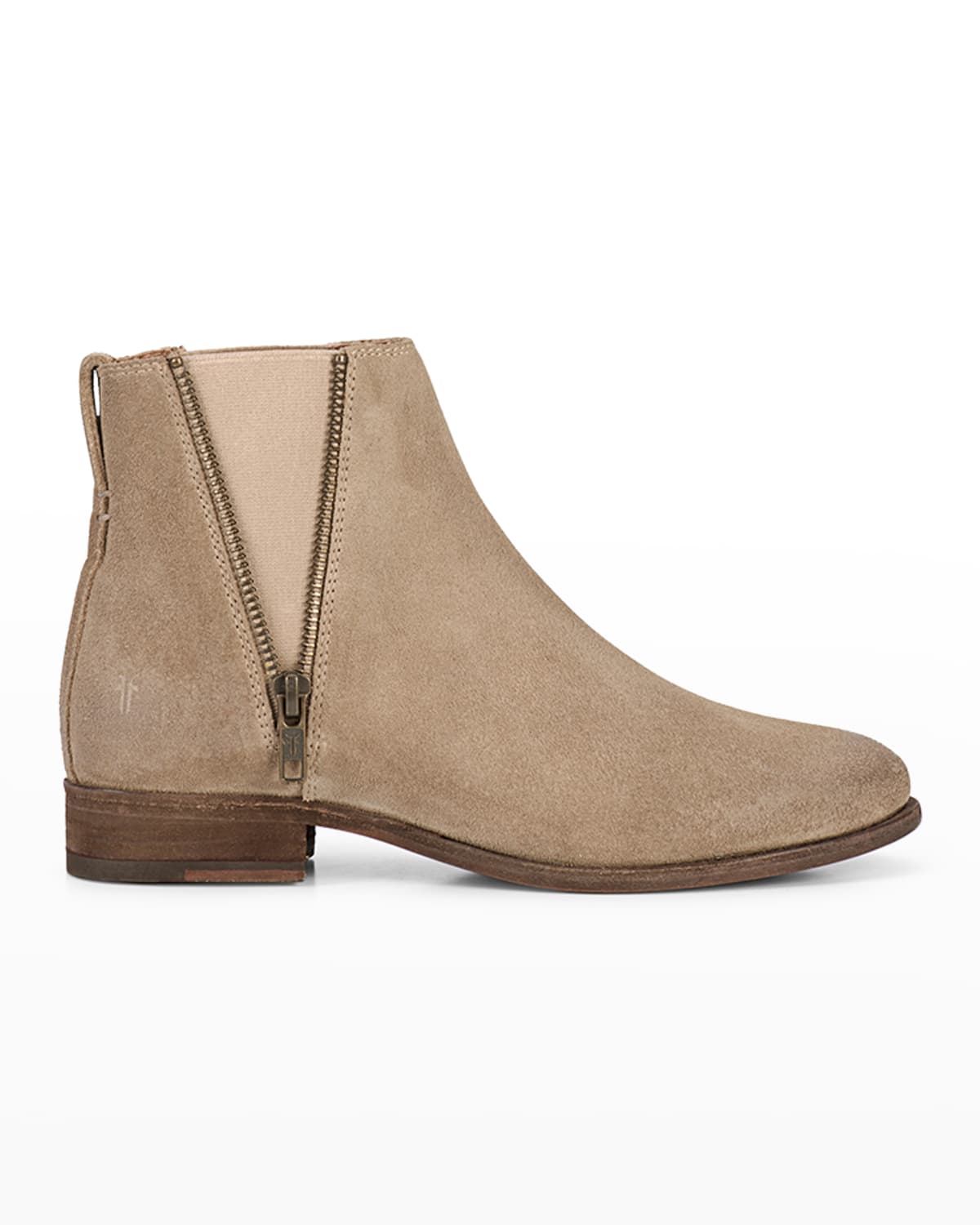 Shop Frye Carly Leather Zip Chelsea Booties In Ash