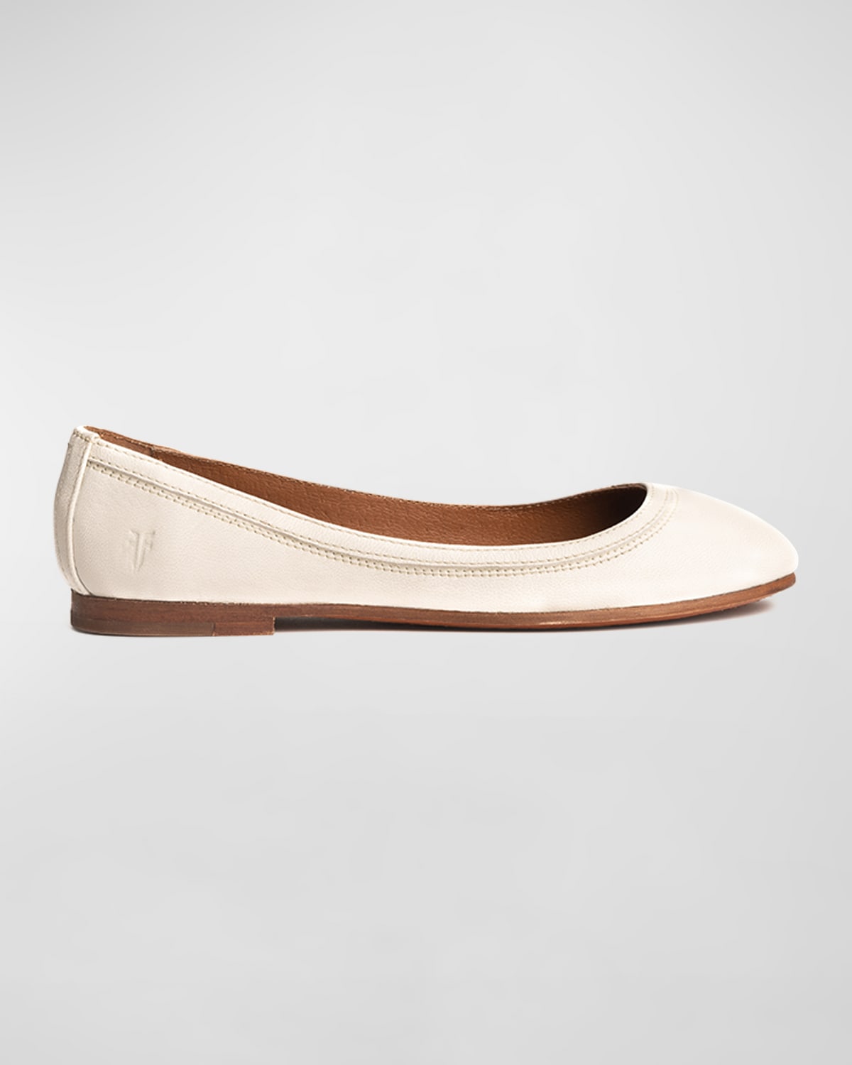 Frye Carson Leather Ballerina Flats In White
