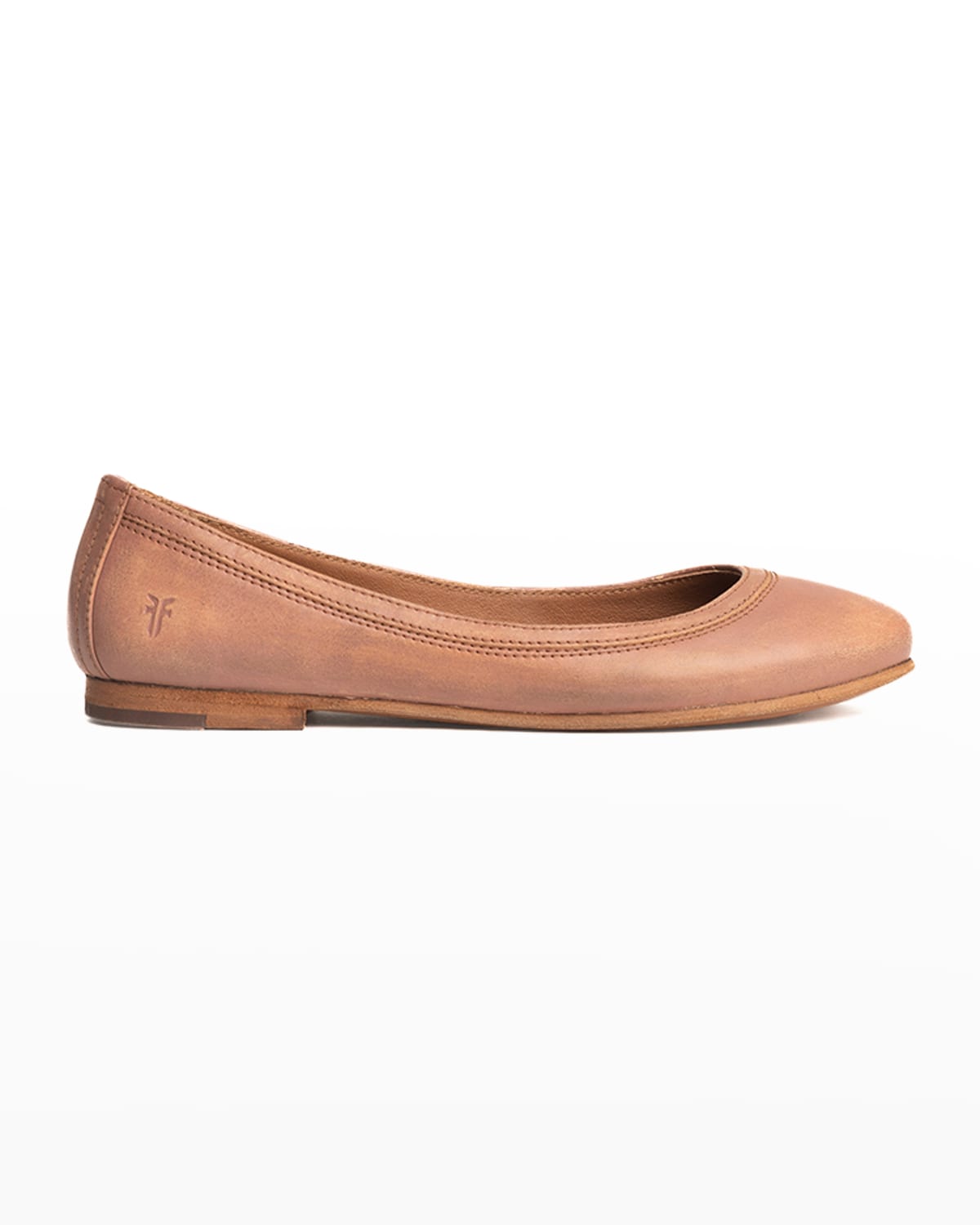 Frye Carson Leather Ballerina Flats In Pale Blush
