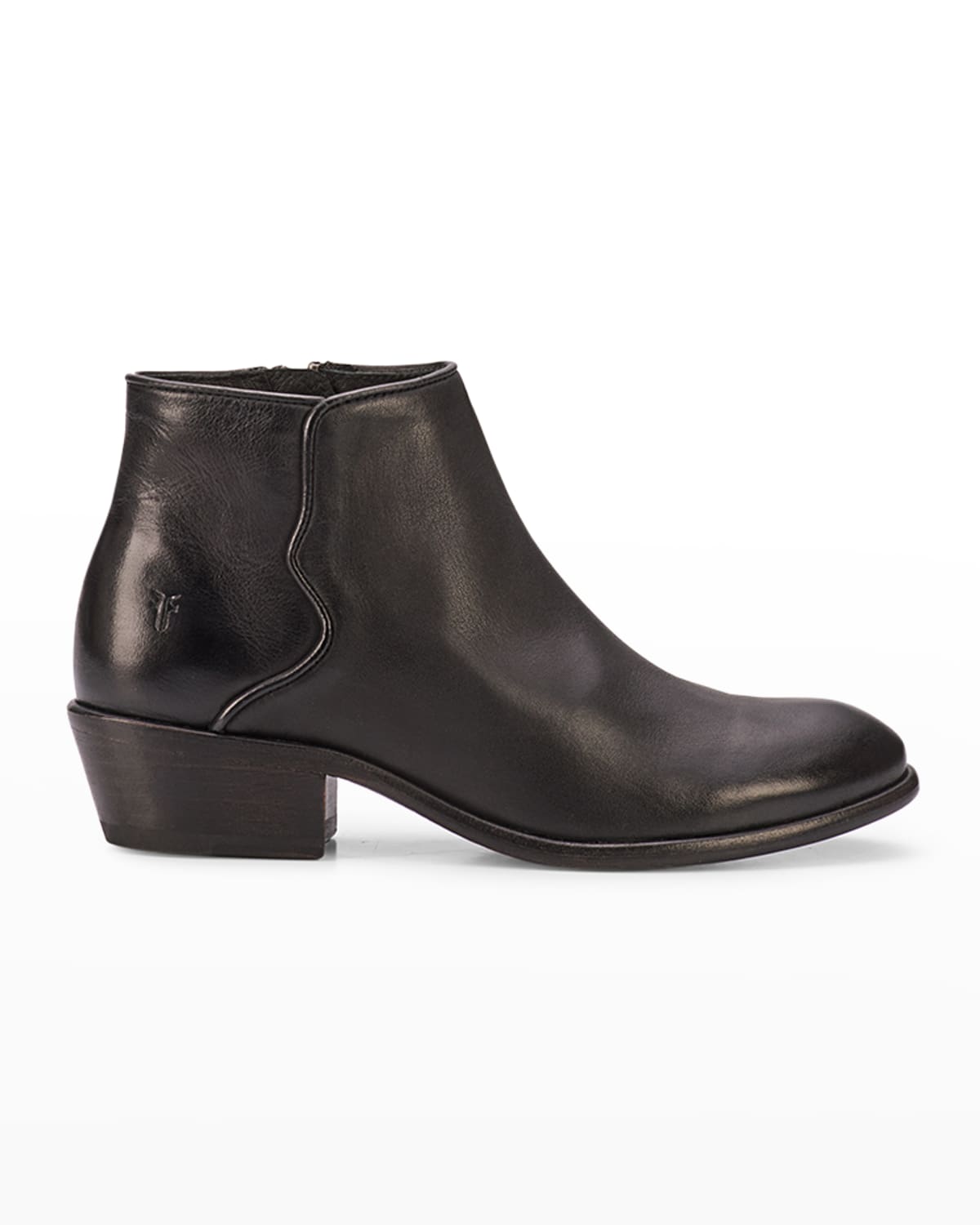 Shop Frye Carson Leather Piping Ankle Booties In Black