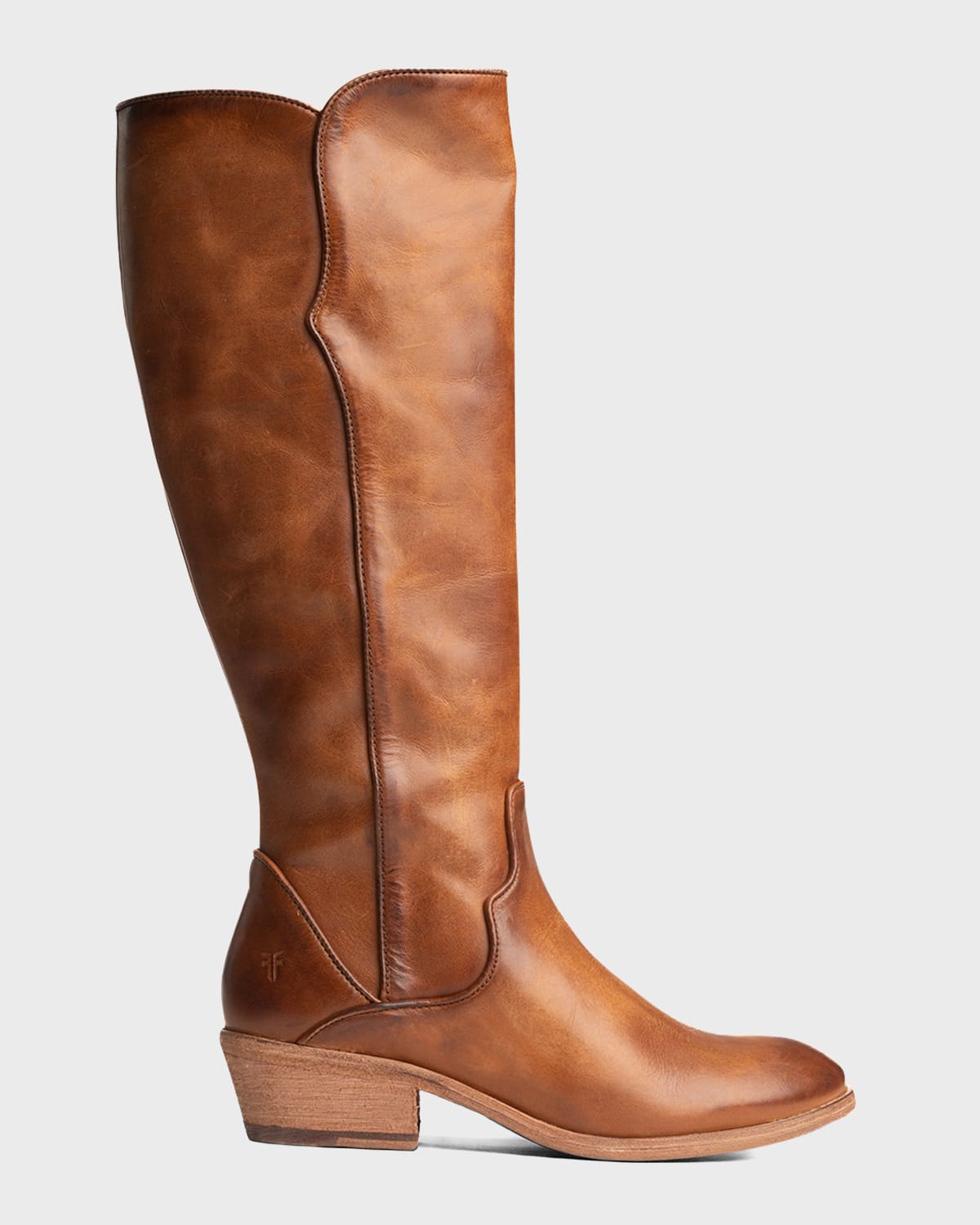 Shop Frye Carson Leather Piping Tall Boots In Caramel