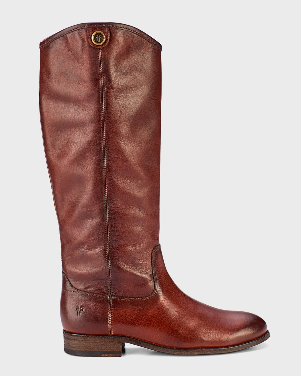 Frye Melissa Button Leather Tall Riding Boots In Redwood